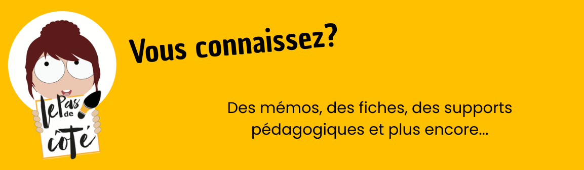 BANIERE RESSOURCES (1) A gauche un personnage féminin tenant un carnet de dessin avec inscrit "Le pas de côté" à droite le texte "Vous connaissez?"
